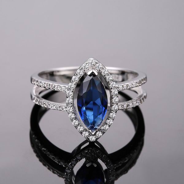 Marquise Cut Blue Sapphire Rings