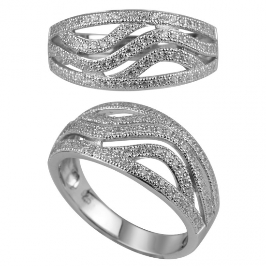 Micro pave Einstellung 925 Sterling Silber Zirkonia Ring