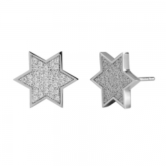 Fünf-Sterne-Form 925 Silber Ohrringe