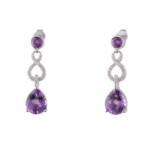 Purple Gemstones Earrings