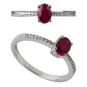 18K Gold Real Ruby Rings