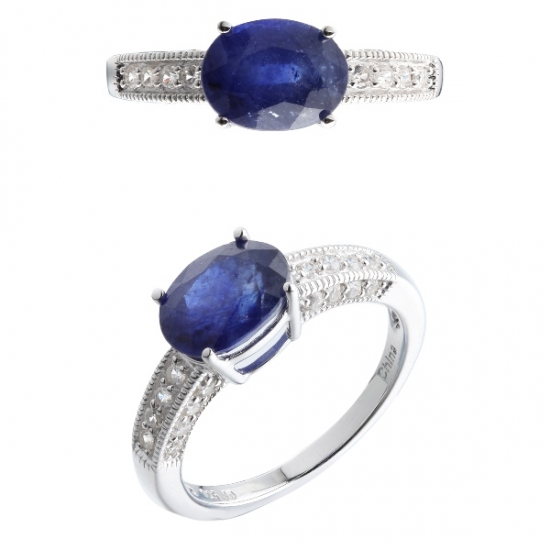 Material Silber 925 Ring blau Saphir weiß cz Ring