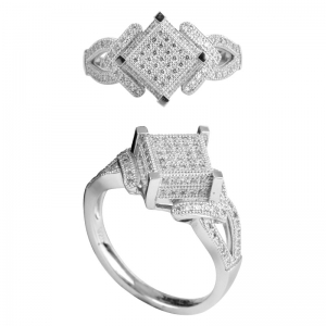 Micro Pave Setting Silver Ring Manufacturer