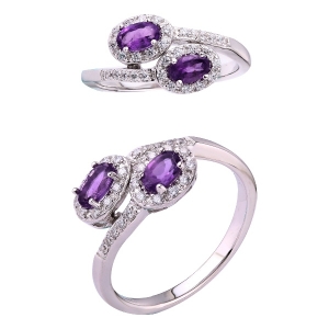 Double Oval Amethyst Ring