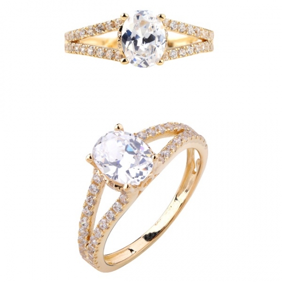 Goldring Design für Dame 18 Karat Gold CZ Ring mit Fabrikpreis